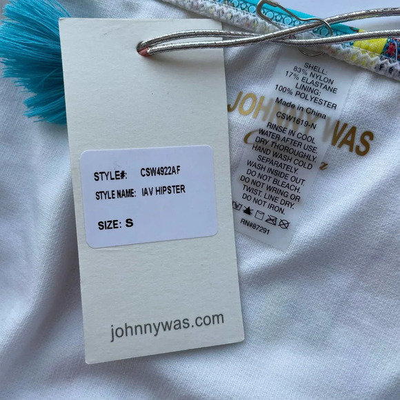 Johnny Was Iva Hipster Bikini Swim Bottom Floral Print Size Small NEW - Picture 8 of 9